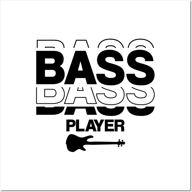 Bass Player gift Modern Minimalistic Typography Wall Art by star trek fanart and more